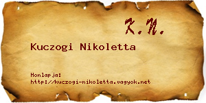 Kuczogi Nikoletta névjegykártya