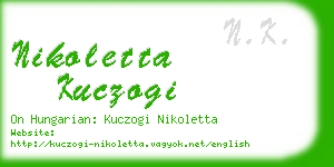 nikoletta kuczogi business card